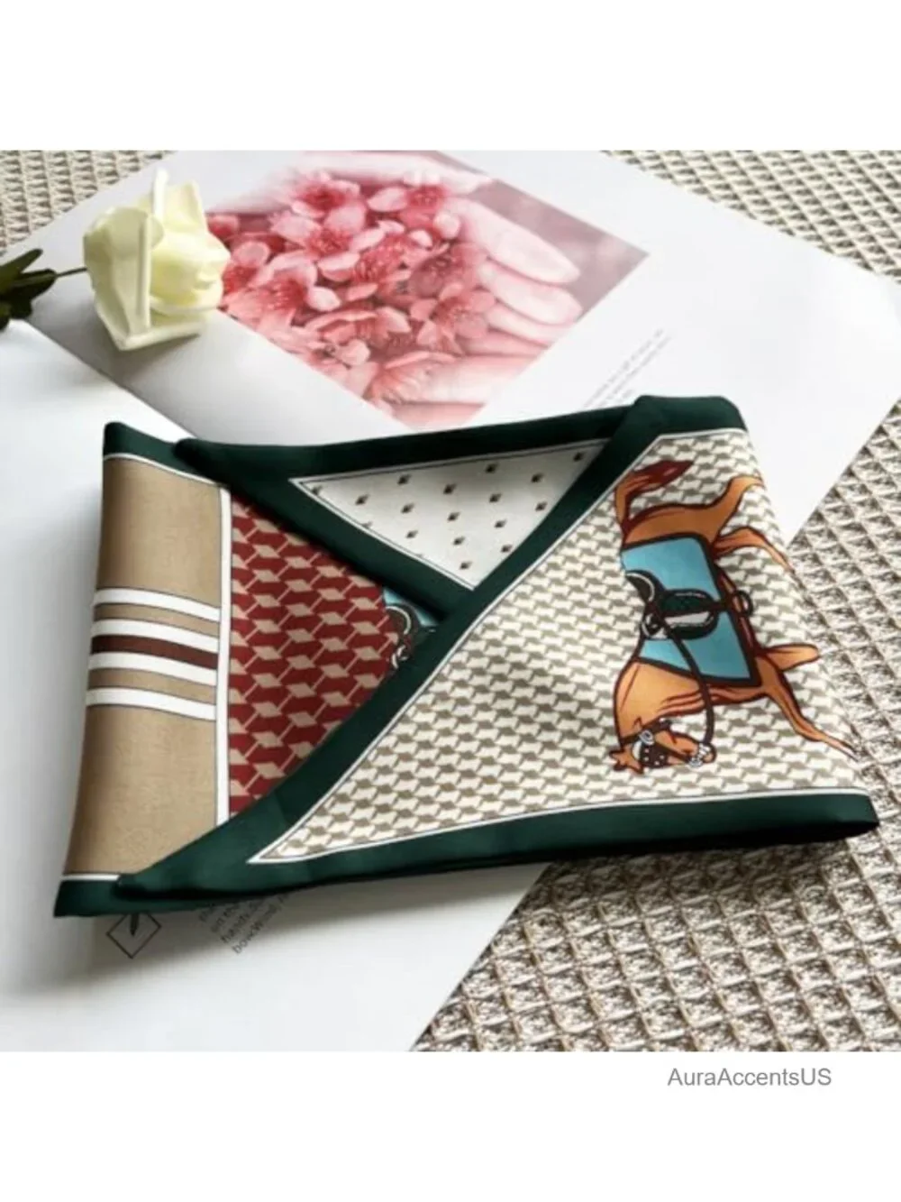 Silk Feel Polyester Head Scarf Lightweight Neck Tie Fashion Headwrap for Women